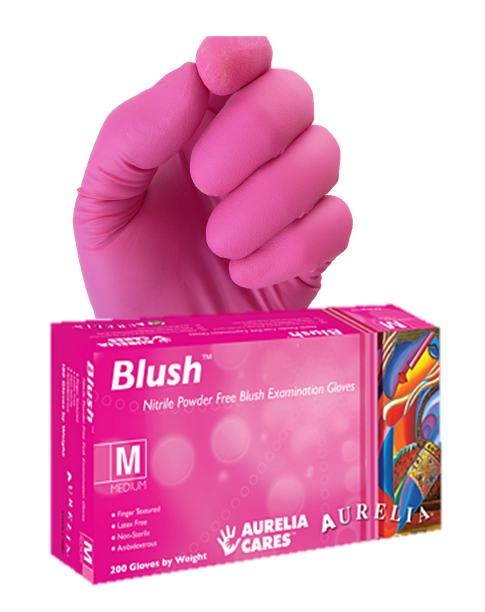 Aurelia® Blush® Pink Nitrile Exam Gloves